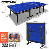 Table Tennis: Proflex Table Tennis Table, with 4 Player Ping Pong Paddle and Pingpong Ball Pack