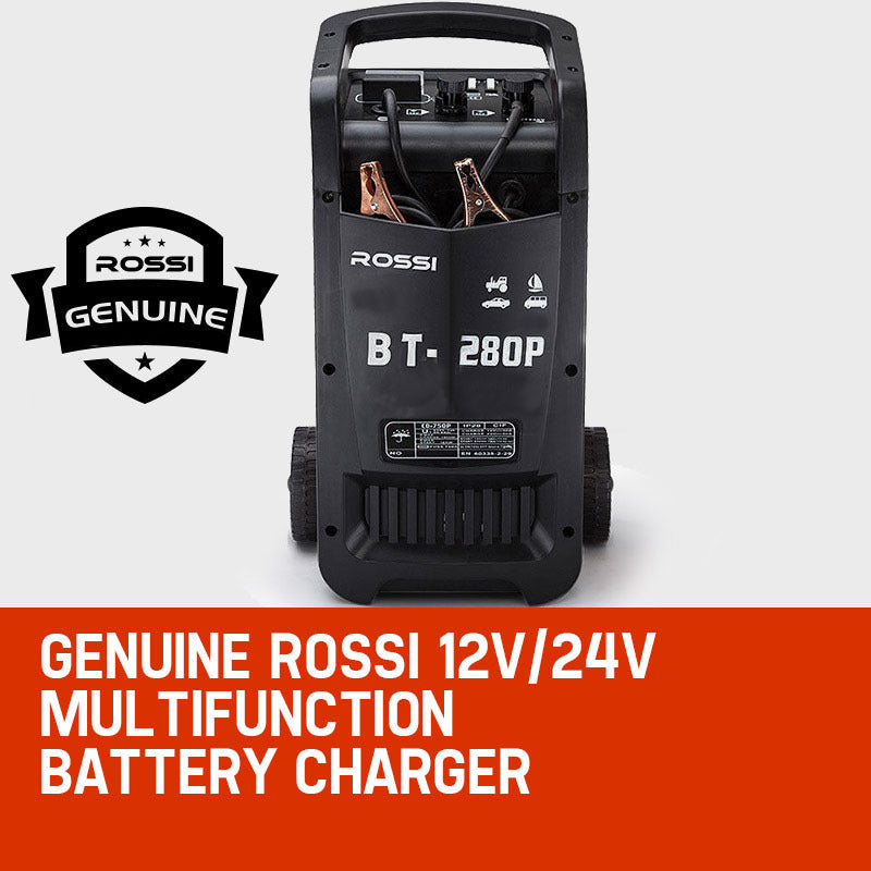 Power Banks & Chargers: ROSSI 280 Amp Car Battery Charger, 12v/24v Jump Starter, for ATV Boat Truck Tractor, 15A Plug