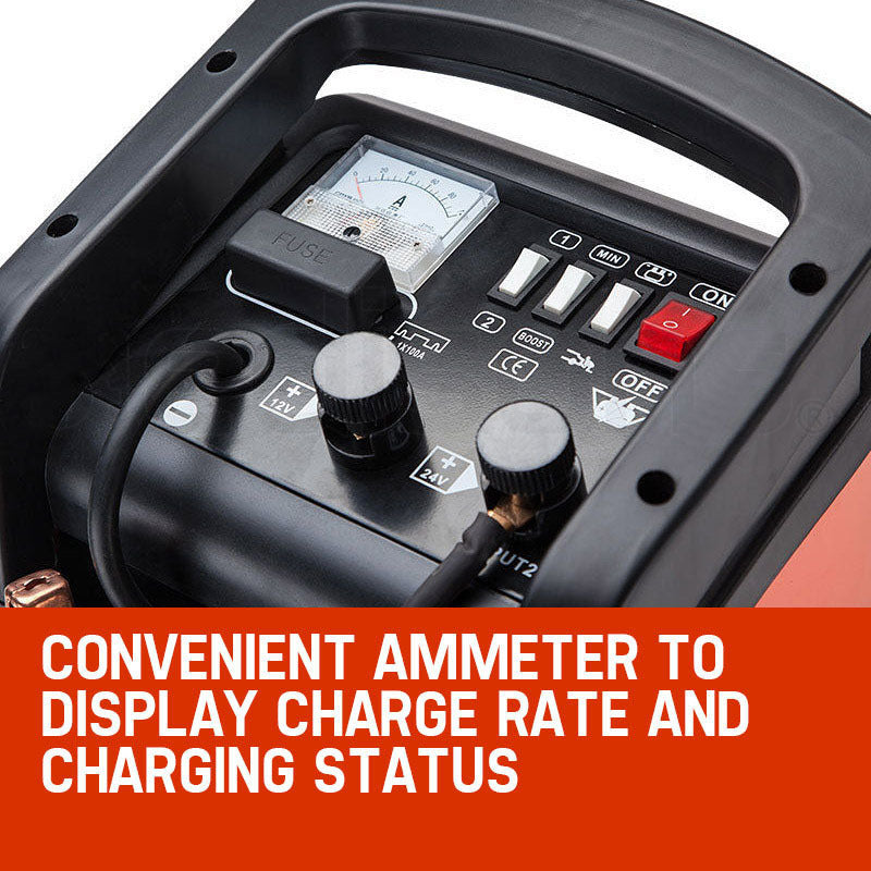Power Banks & Chargers: ROSSI 280 Amp Car Battery Charger, 12v/24v Jump Starter, for ATV Boat Truck Tractor, 15A Plug