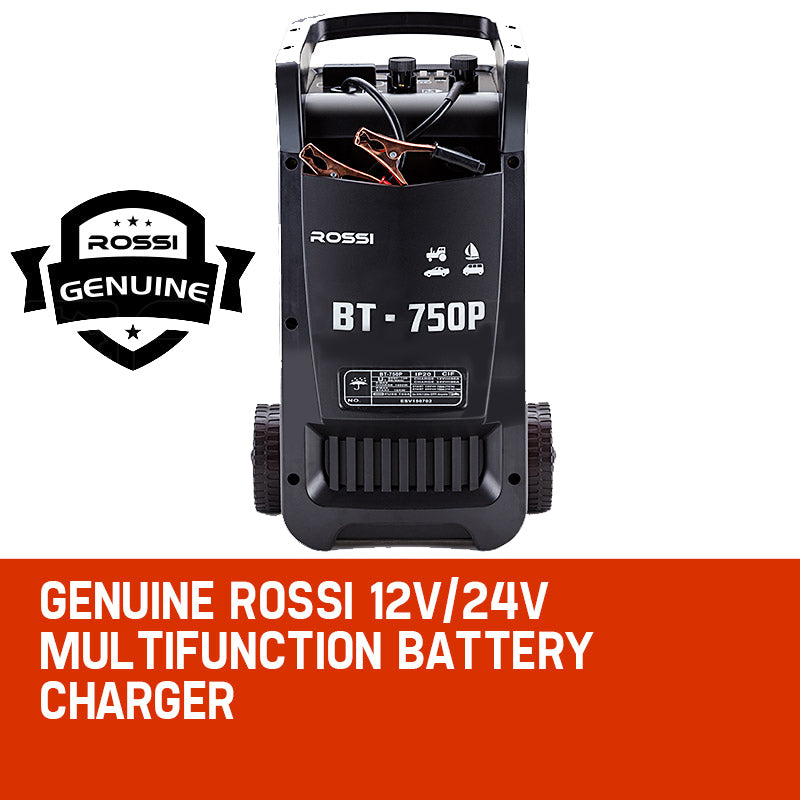 Power Banks & Chargers: ROSSI 750 Amp Car Battery Charger, 12v/24v Jump Starter, for ATV Boat Truck Tractor, 15A Plug