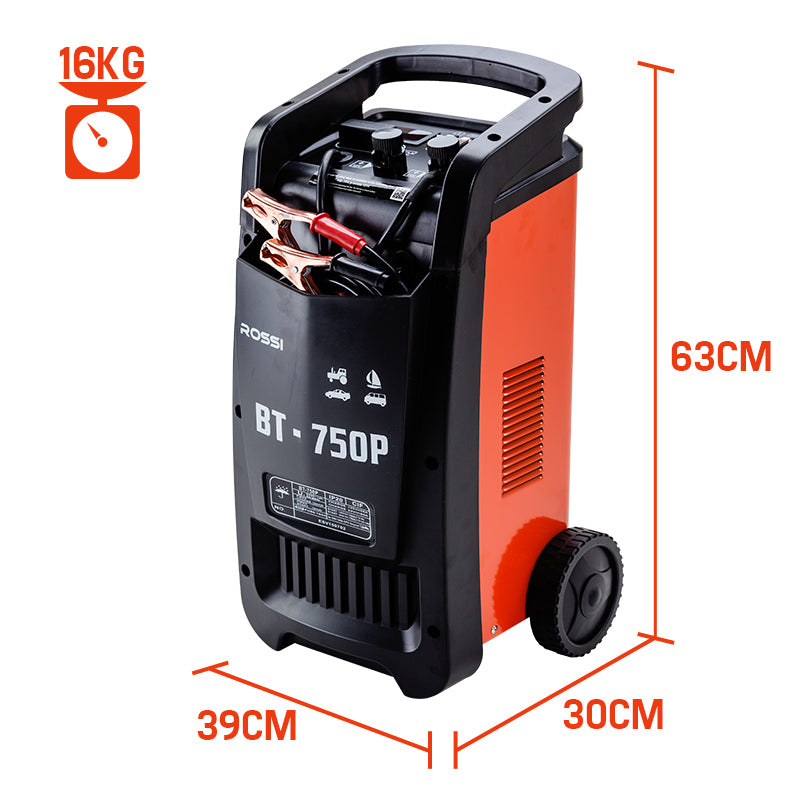 Power Banks & Chargers: ROSSI 750 Amp Car Battery Charger, 12v/24v Jump Starter, for ATV Boat Truck Tractor, 15A Plug
