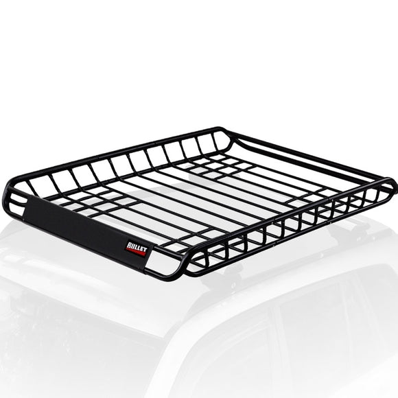 BULLET Car Roof Rack, 123 x 102 x 12cm Universal Luggage Carrier Steel Cage Vehicle Cargo