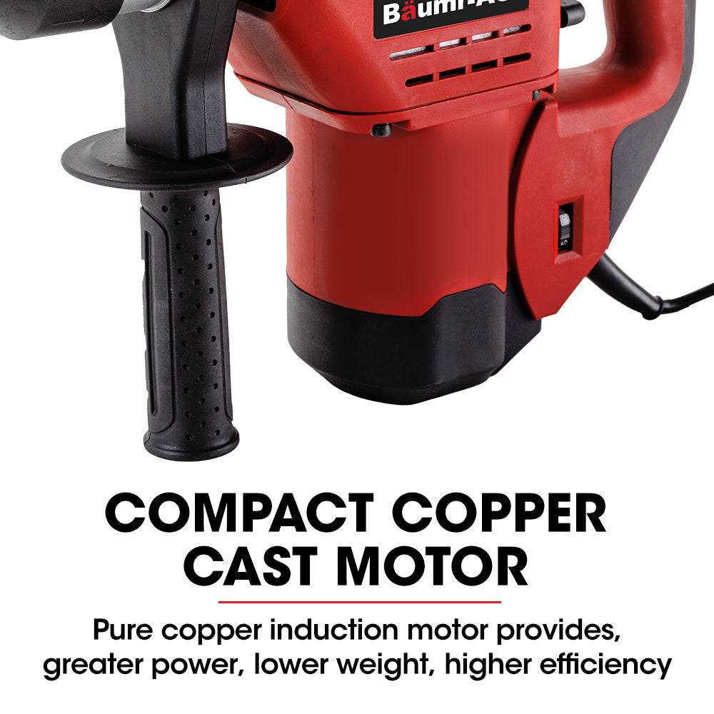 Jackhammers: Baumr-AG 1500W Pro-Grade Electric Rotary Jackhammer Hammer Drill, with 2 Bonus Chisels, 3 Drill Bits