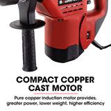 Jackhammers: Baumr-AG 1500W Pro-Grade Electric Rotary Jackhammer Hammer Drill, with 2 Bonus Chisels, 3 Drill Bits