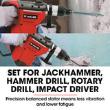 Jackhammers: Baumr-AG 1500W Pro-Grade Electric Rotary Jackhammer Hammer Drill, with 2 Bonus Chisels, 3 Drill Bits