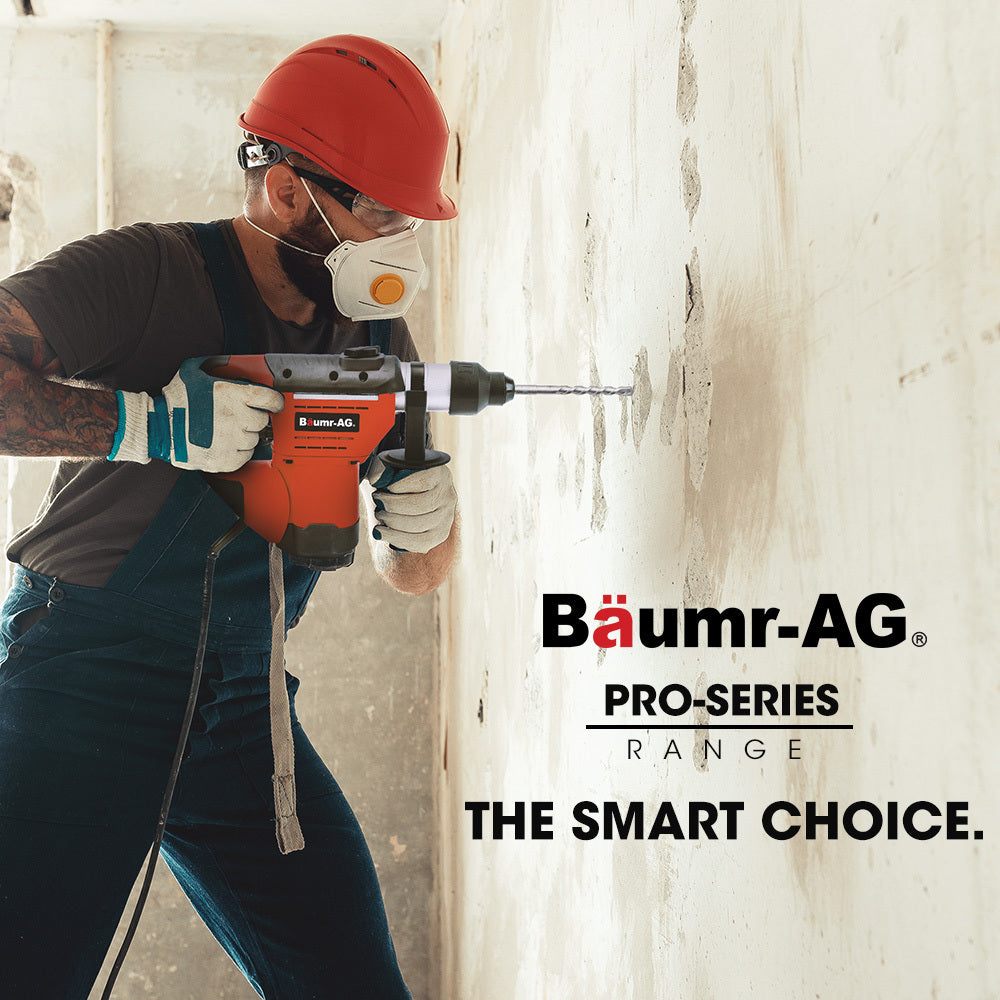 Jackhammers: Baumr-AG 1500W Pro-Grade Electric Rotary Jackhammer Hammer Drill, with 2 Bonus Chisels, 3 Drill Bits