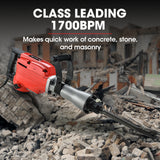 Jackhammers: Baumr-AG 2200W Pro-Grade Electric Demolition Jackhammer, with 3 Bonus Chisels, Steel Carry Case