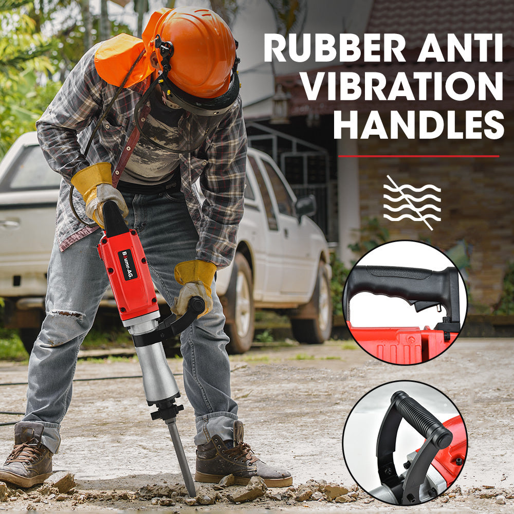 Jackhammers: Baumr-AG 2200W Pro-Grade Electric Demolition Jackhammer, with 3 Bonus Chisels, Steel Carry Case