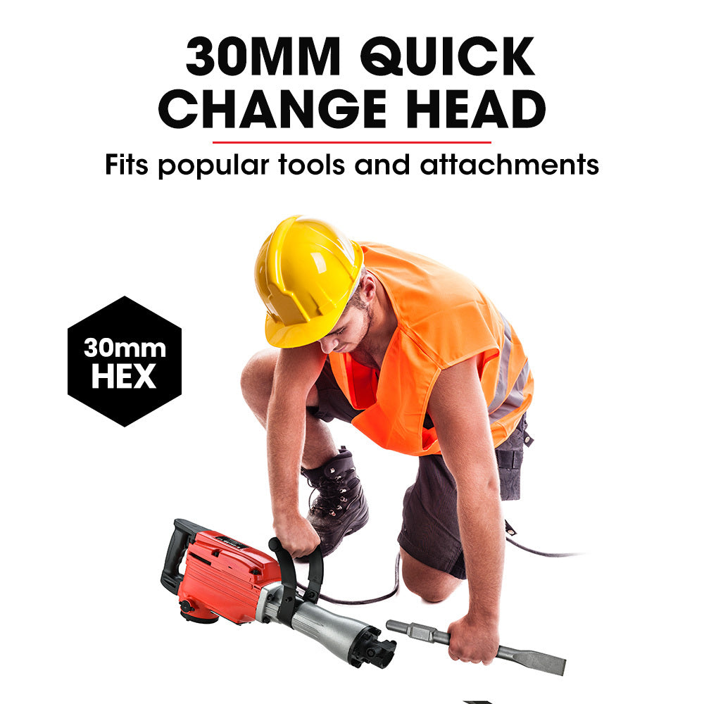 Jackhammers: Baumr-AG 2200W Pro-Grade Electric Demolition Jackhammer, with 3 Bonus Chisels, Steel Carry Case