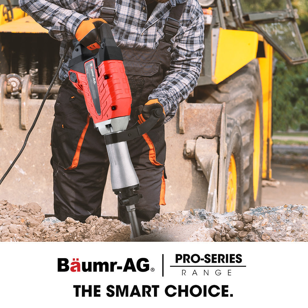 Jackhammers: Baumr-AG 2400W Pro-Grade Electric Demolition Jackhammer, with 3 Bonus Chisels, Carry Case