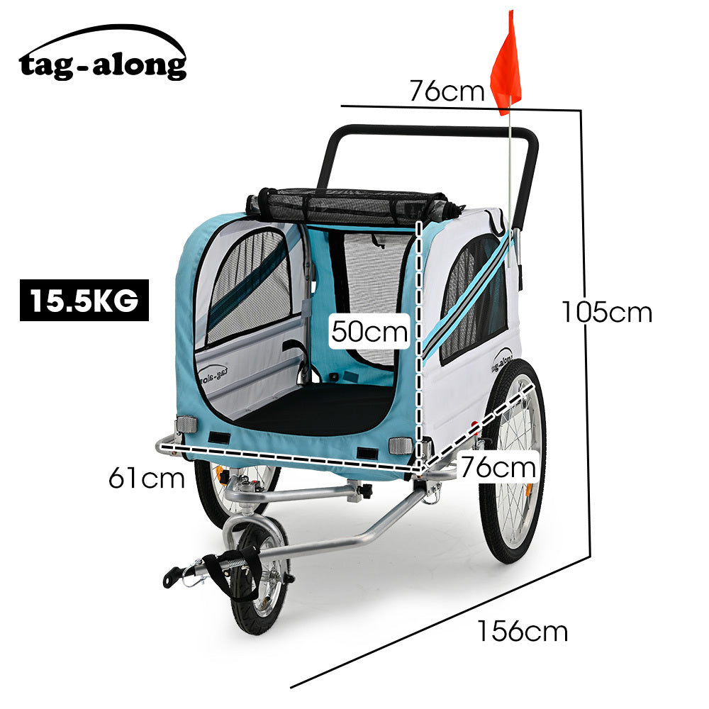 Bicycle Stands & Storage: TAG-ALONG Pet & Cargo Jogger Bike Trailer, Pull Behind Bicycle Trailer Carrier Stroller, Blue