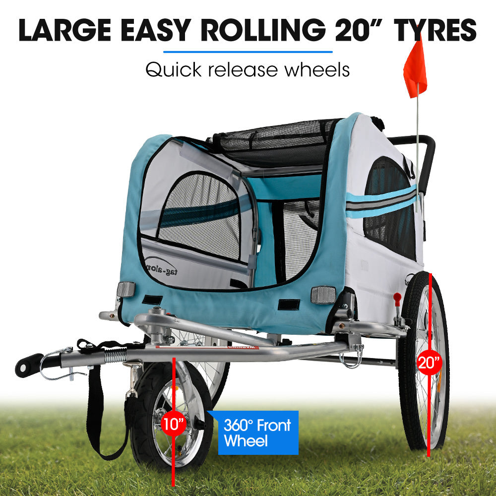 Bicycle Stands & Storage: TAG-ALONG Pet & Cargo Jogger Bike Trailer, Pull Behind Bicycle Trailer Carrier Stroller, Blue