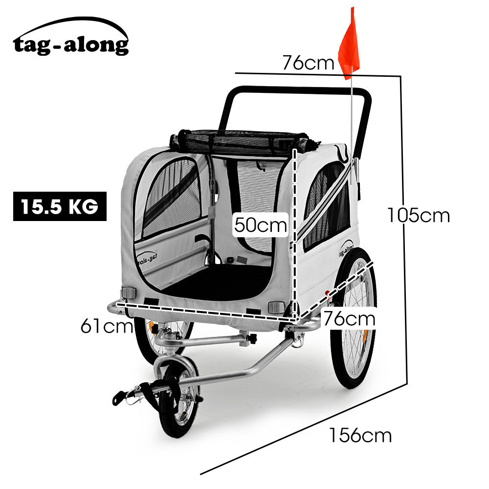 Bicycle Stands & Storage: TAG-ALONG Pet & Cargo Jogger Bike Trailer, Pull Behind Bicycle Trailer Carrier Stroller, Grey