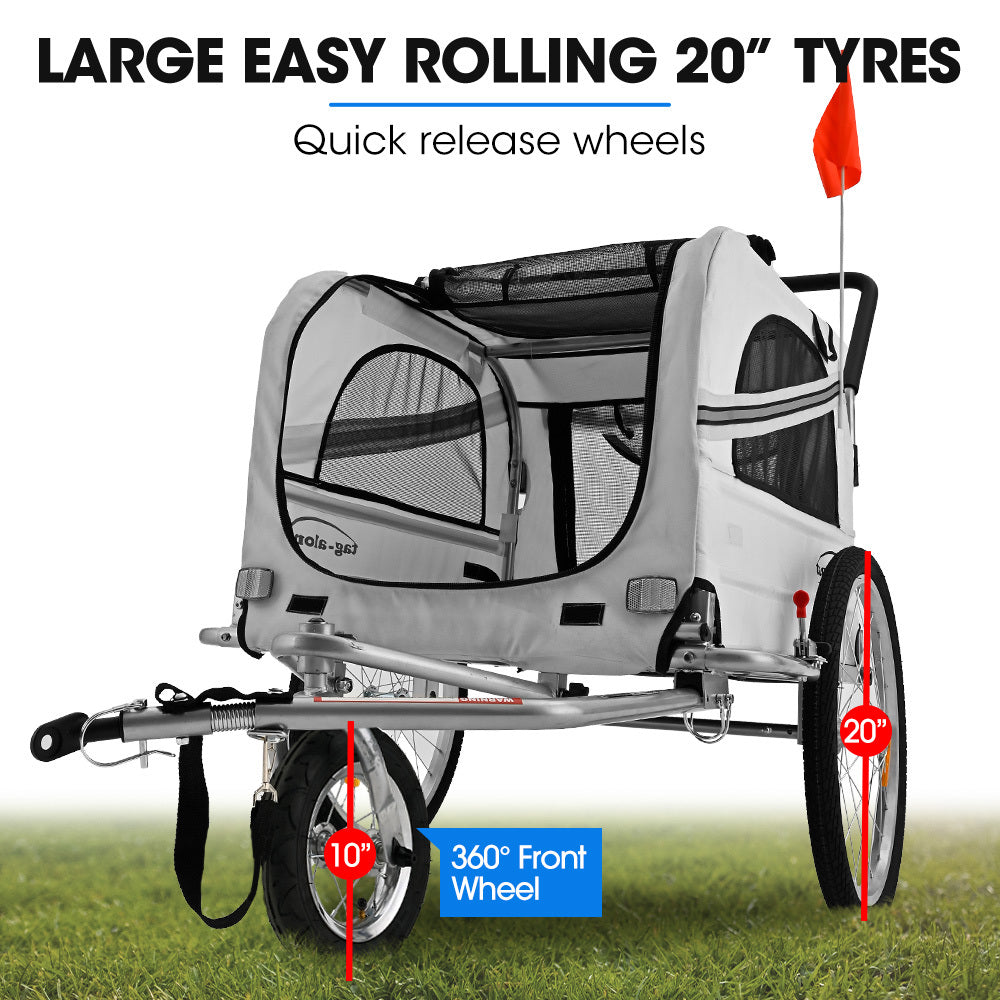 Bicycle Stands & Storage: TAG-ALONG Pet & Cargo Jogger Bike Trailer, Pull Behind Bicycle Trailer Carrier Stroller, Grey