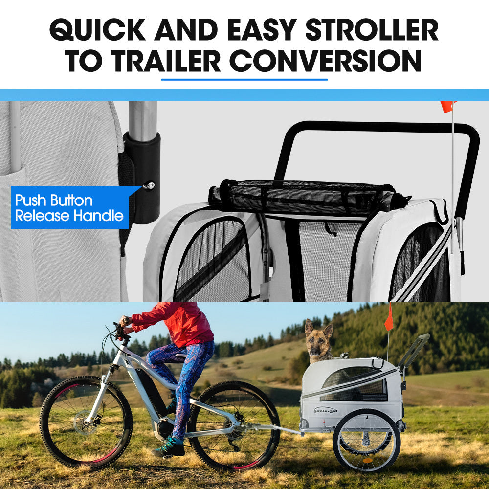 Bicycle Stands & Storage: TAG-ALONG Pet & Cargo Jogger Bike Trailer, Pull Behind Bicycle Trailer Carrier Stroller, Grey