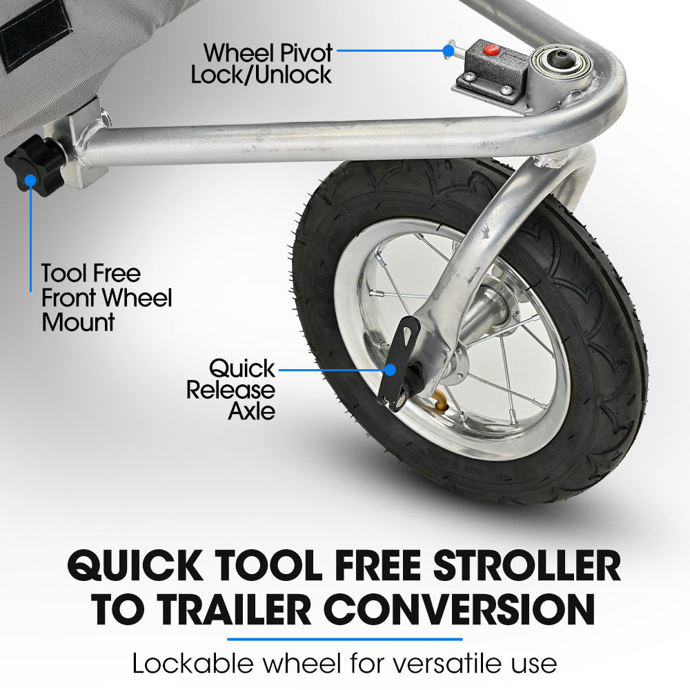 Bicycle Stands & Storage: TAG-ALONG Pet & Cargo Jogger Bike Trailer, Pull Behind Bicycle Trailer Carrier Stroller, Grey