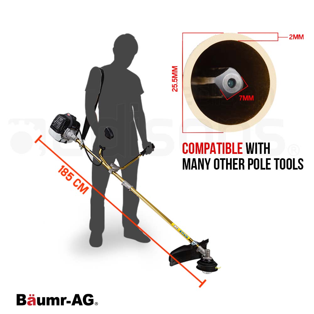 Outdoor Power Equipment: Baumr-AG 65CC Brushcutter Whipper Snipper Trimmer Brush Cutter Multi Pole Tool