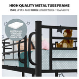 Beds & Bed Frames: Kingston Slumber 2in1 King Single Metal Bunk Bed Frame, with Modular Design, Dark Matte Grey