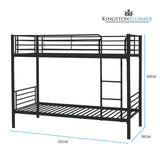 Beds & Bed Frames: Kingston Slumber 2in1 King Single Metal Bunk Bed Frame, with Modular Design, Dark Matte Grey