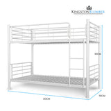Beds & Bed Frames: KINGSTON SLUMBER 2in1 King Single Metal Bunk Bed Frame, with Modular Design, Matte White