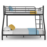 Beds & Bed Frames: Kingston Slumber Metal Single over Double Bunk Bed Frame, Dark Matte Grey