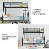 Beds & Bed Frames: Kingston Slumber Metal Single over Double Bunk Bed Frame, Dark Matte Grey