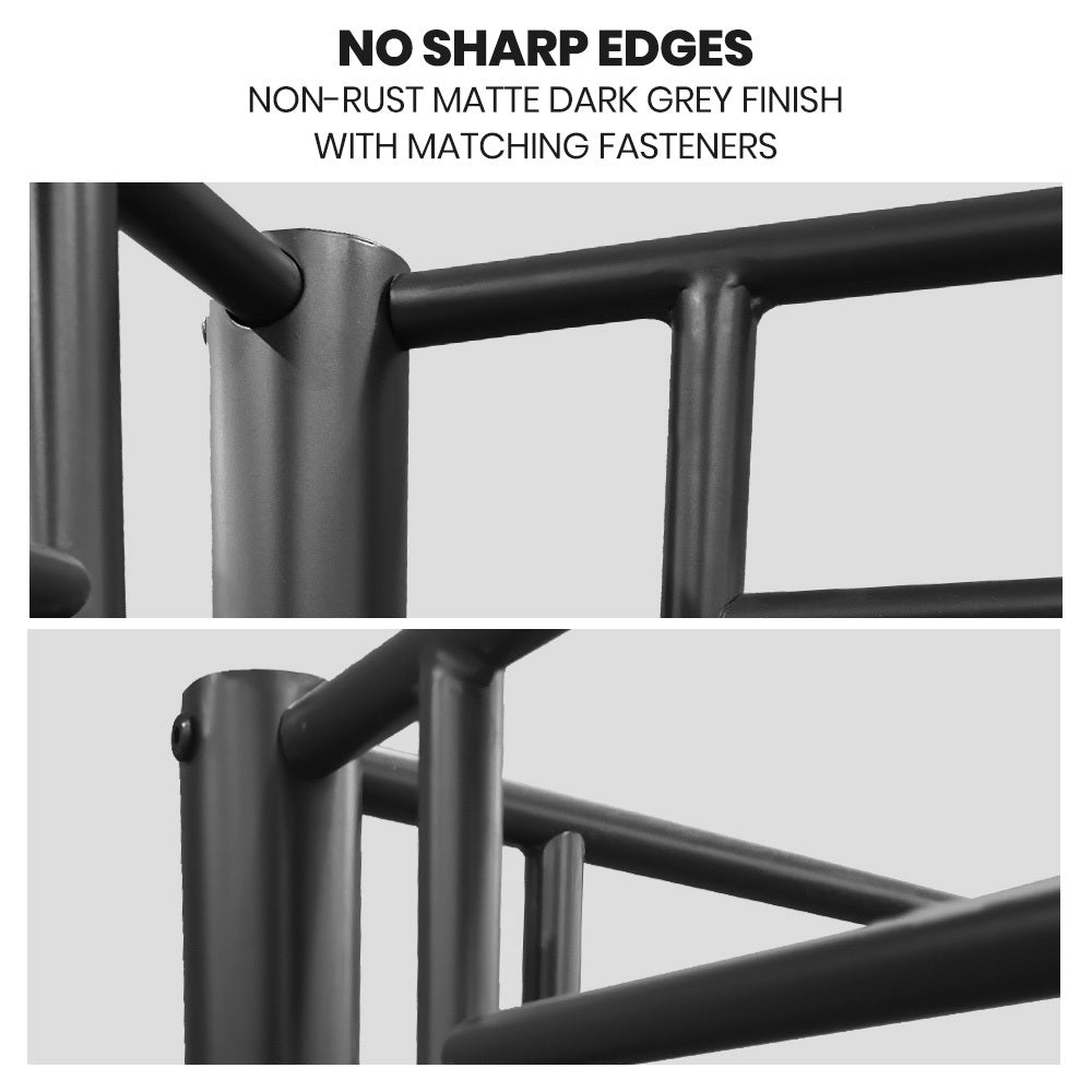 Beds & Bed Frames: Kingston Slumber Metal Single over Double Bunk Bed Frame, Dark Matte Grey