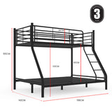 Beds & Bed Frames: Kingston Slumber Metal Single over Double Bunk Bed Frame, Dark Matte Grey
