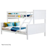 Beds & Bed Frames: Kingston Slumber Triple Wooden Single Over Double Bunk Bed Frame for Kids, Convertible Design, White