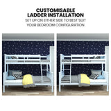 Beds & Bed Frames: Kingston Slumber Single Over Double Wooden Bunk Bed Frame, Triple Solid Pine 2-in-1 Modular Design, Converts to 2 Beds, For Kids, White