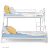 Beds & Bed Frames: KINGSTON SLUMBER Single over Double Metal Bunk Bed Frame, Matte White