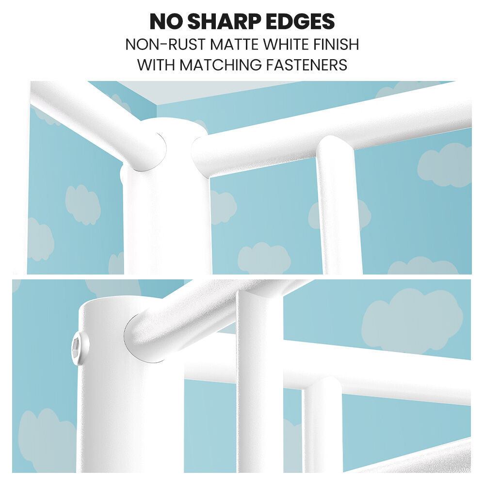Beds & Bed Frames: KINGSTON SLUMBER Single over Double Metal Bunk Bed Frame, Matte White