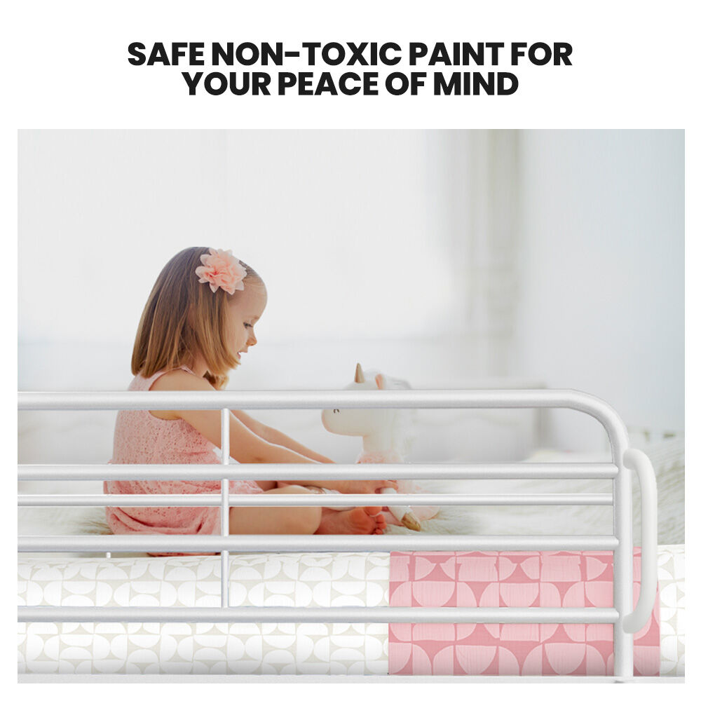 Beds & Bed Frames: KINGSTON SLUMBER Single over Double Metal Bunk Bed Frame, Matte White