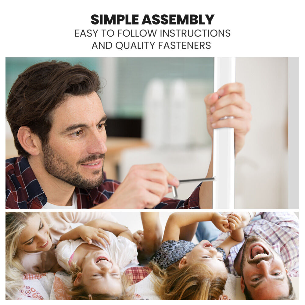 Beds & Bed Frames: KINGSTON SLUMBER Single over Double Metal Bunk Bed Frame, Matte White