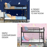 Beds & Bed Frames: Kingston Slumber 2in1 Single Metal Bunk Bed Frame, with Modular Design, Dark Matte Grey