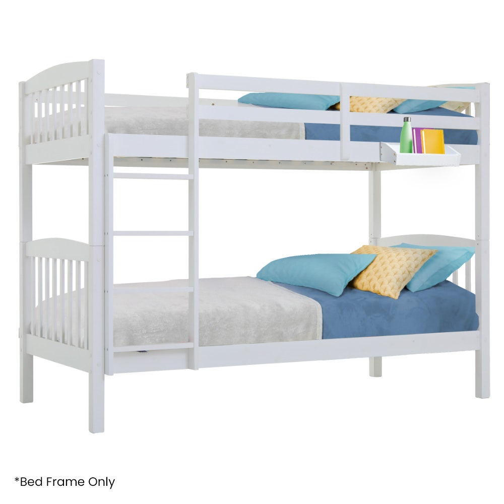 Beds & Bed Frames: Kingston Slumber Wooden Kids Bunk Bed Frame, with Modular Design that can convert to 2 Single, White