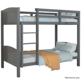 Beds & Bed Frames: KINGSTON SLUMBER Single Bunk Bed Frame, Solid Pine 2-in-1 Modular Design Convert to 2 Single Beds, Grey