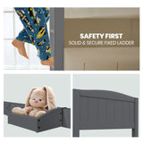 Beds & Bed Frames: KINGSTON SLUMBER Single Bunk Bed Frame, Solid Pine 2-in-1 Modular Design Convert to 2 Single Beds, Grey