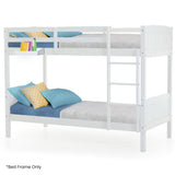 Beds & Bed Frames: Kingston Slumber Single Bunk Bed Frame Solid Pine Wood Timber, Modular Design, White
