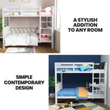 Beds & Bed Frames: Kingston Slumber Single Bunk Bed Frame Solid Pine Wood Timber, Modular Design, White