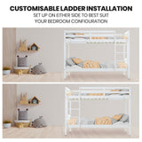 Beds & Bed Frames: Kingston Slumber Single Bunk Bed Frame Solid Pine Wood Timber, Modular Design, White