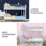 Beds & Bed Frames: KINGSTON SLUMBER 2in1 Single Metal Bunk Bed Frame, with Modular Design, Matte White