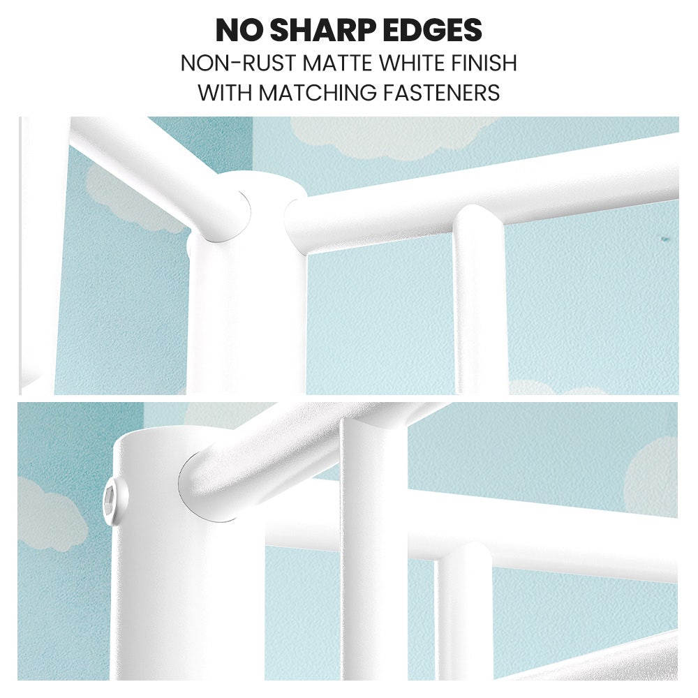 Beds & Bed Frames: KINGSTON SLUMBER 2in1 Single Metal Bunk Bed Frame, with Modular Design, Matte White