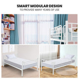 Beds & Bed Frames: KINGSTON SLUMBER 2in1 Single Metal Bunk Bed Frame, with Modular Design, Matte White