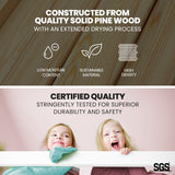Beds & Bed Frames: Kingston Slumber Wooden Kids Single Loft Bed Frame - Hiding Space Underneath with Interchangeable Pink and Blue Curtains