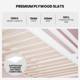 Beds & Bed Frames: KINGSTON SLUMBER Wooden Kids Single Loft Bed Frame with Desk - White