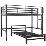 Beds & Bed Frames: KINGSTON SLUMBER Single Loft Bed And Single Underbed, Multifunctional, Space Saving with Fixed Ladder, Matte Dark Grey