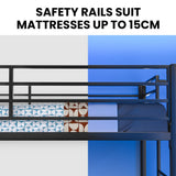 Beds & Bed Frames: KINGSTON SLUMBER Single Loft Bed And Single Underbed, Multifunctional, Space Saving with Fixed Ladder, Matte Dark Grey