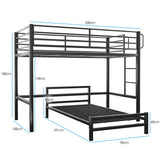 Beds & Bed Frames: KINGSTON SLUMBER Single Loft Bed And Single Underbed, Multifunctional, Space Saving with Fixed Ladder, Matte Dark Grey