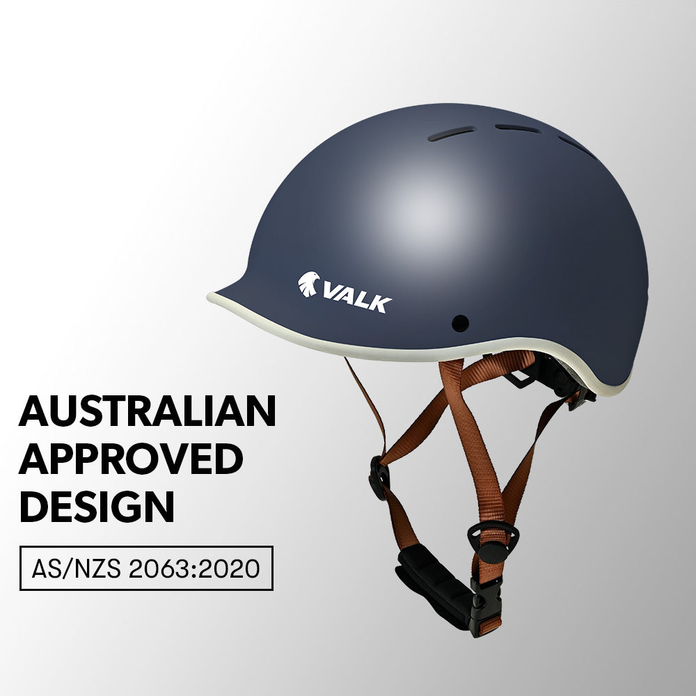 Bicycle Helmets: VALK Retro Bike Helmet, 56-61cm S, M, L Universal Dial Fit System, Shadow Navy